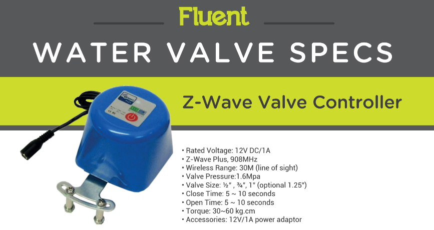 Fluent zwave valve controller, water shut off